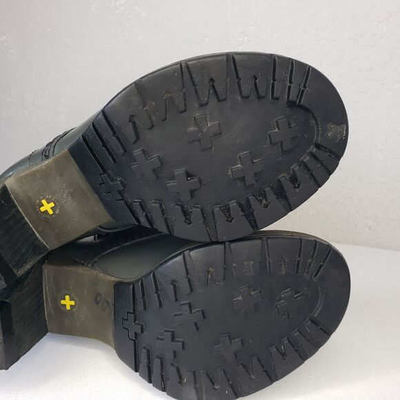 Dr Martens Dee 14 Eye Gray Patent Leather Heeled Lace-up Boots Womens 6-6.5 Diva - Picture 15 of 16